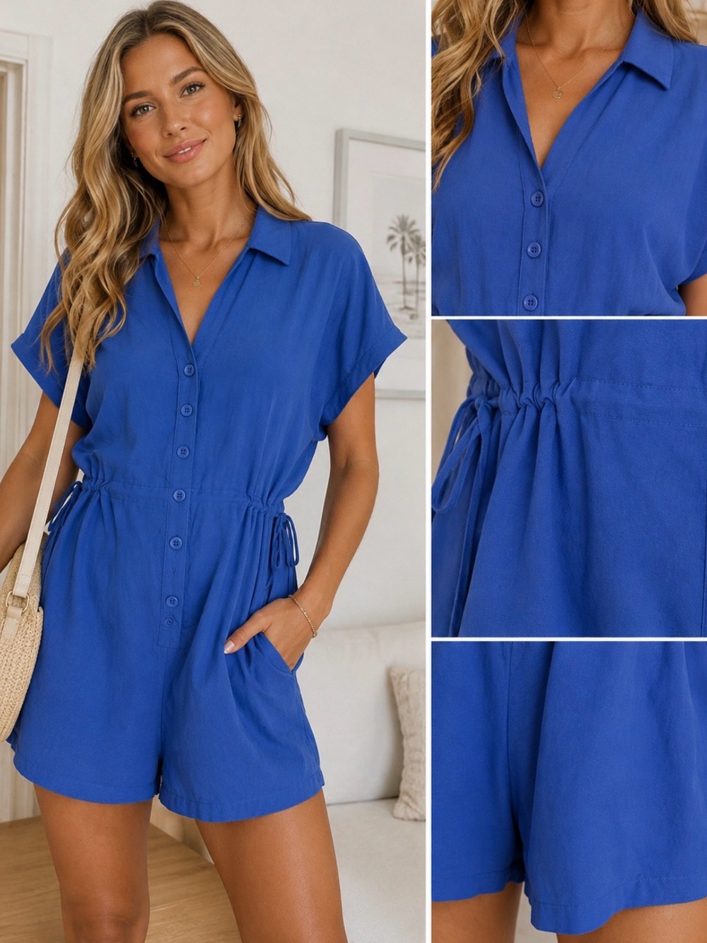 NWOT Blue Blush Cobalt Blue Romper | Size M | Style #BR15207 / CUT#16957